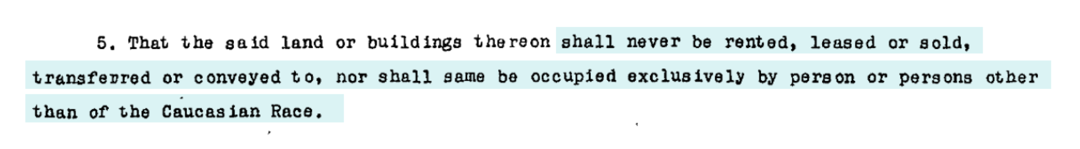 Racial covenant language